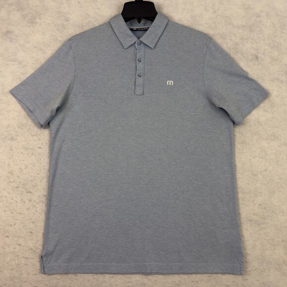 Travis Mathew Polo Shirt Mens Large Blue Golf Performance Pullover Short Sleeve - Picture 1 of 9